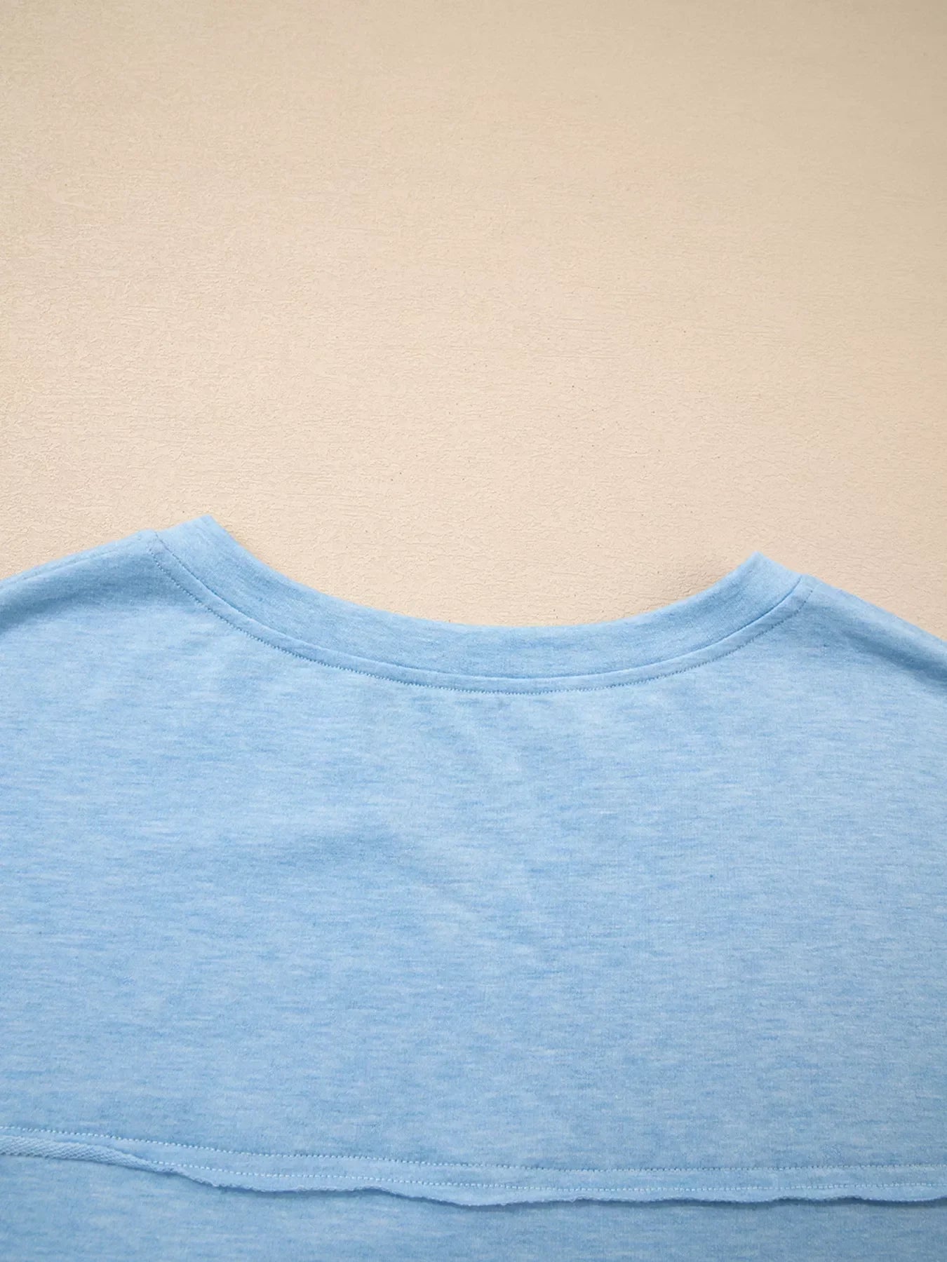 Notched Terry Long Sleeve Top - Southern Shores Clothing