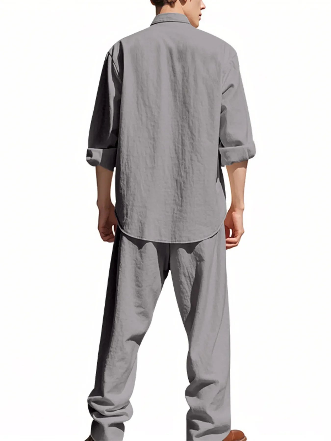 Men's Full Size Button Up Shirt and Pants Set Plus Size - Southern Shores Clothing