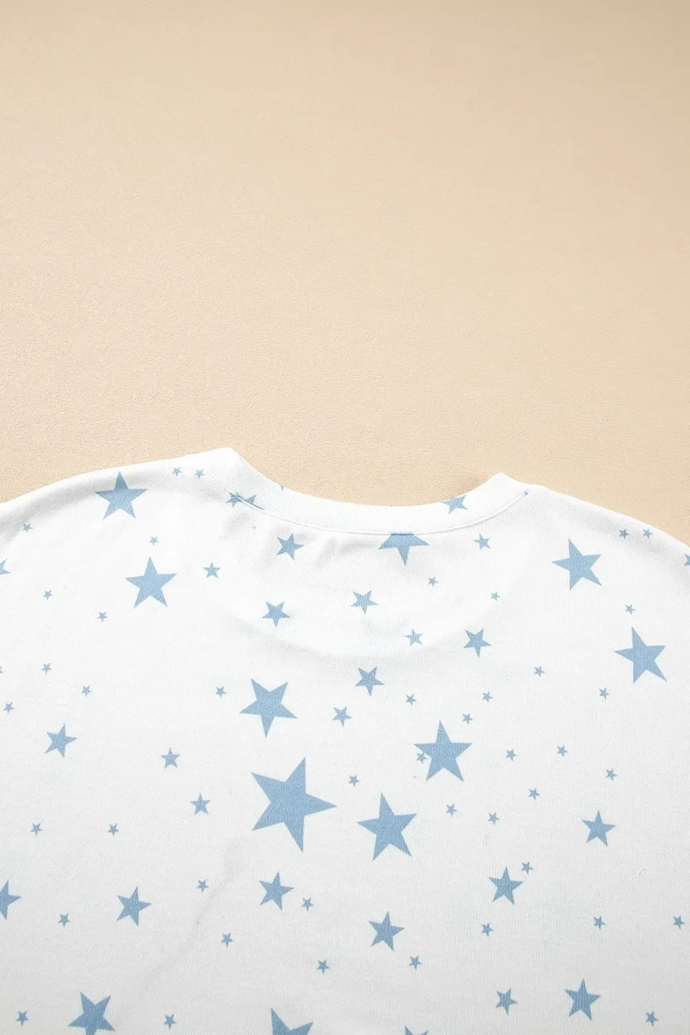 Stars Print Drop Shoulder Oversized T Shirt With Slits - Southern Shores Clothing
