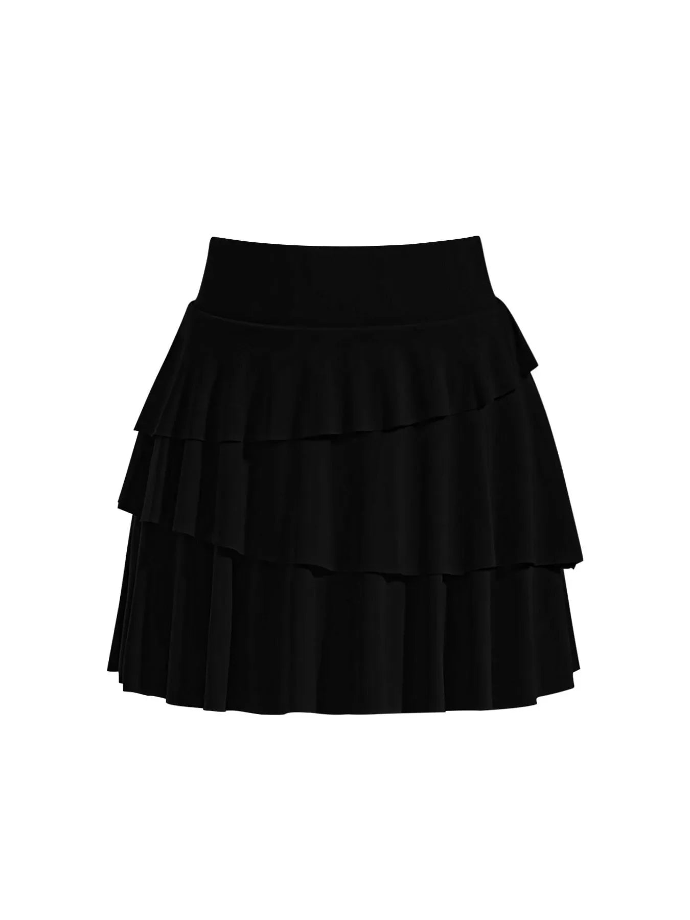 Tiered Ruffle Active Skort With Moderate Stretch - Southern Shores Clothing