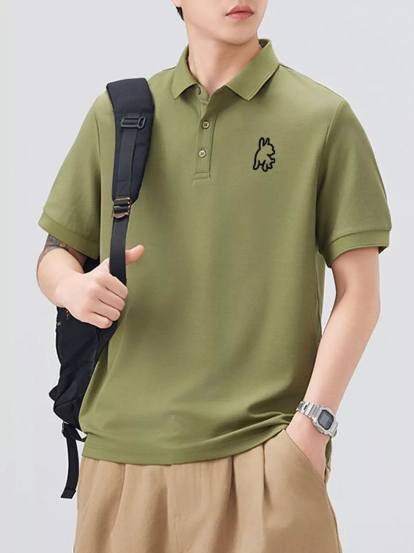 Plus Size Button Detail Polo Shirt Cotton Blend - Southern Shores Clothing