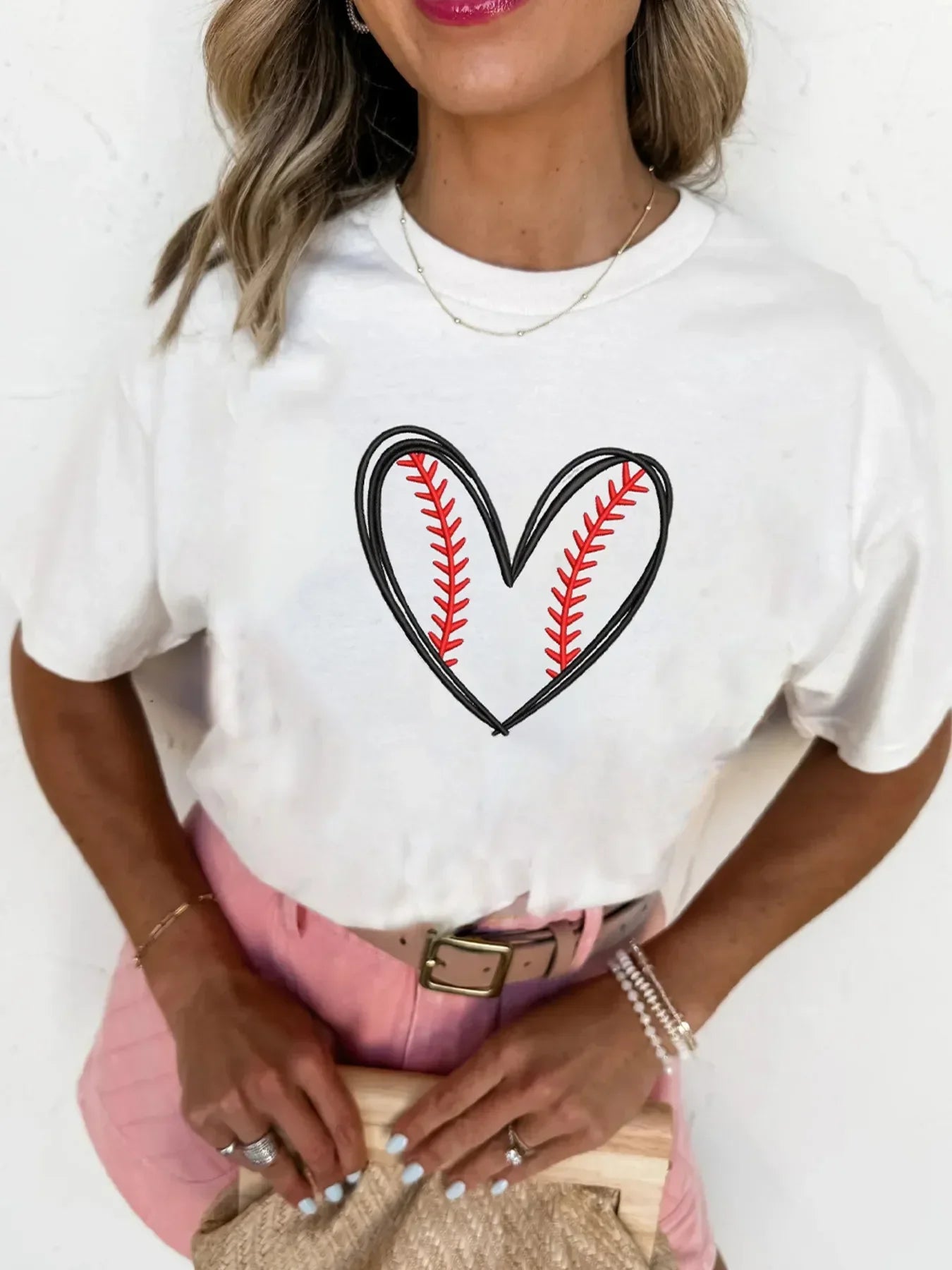 Heart Graphic Short Sleeve T Shirt With Stretch Fabric - Southern Shores Clothing
