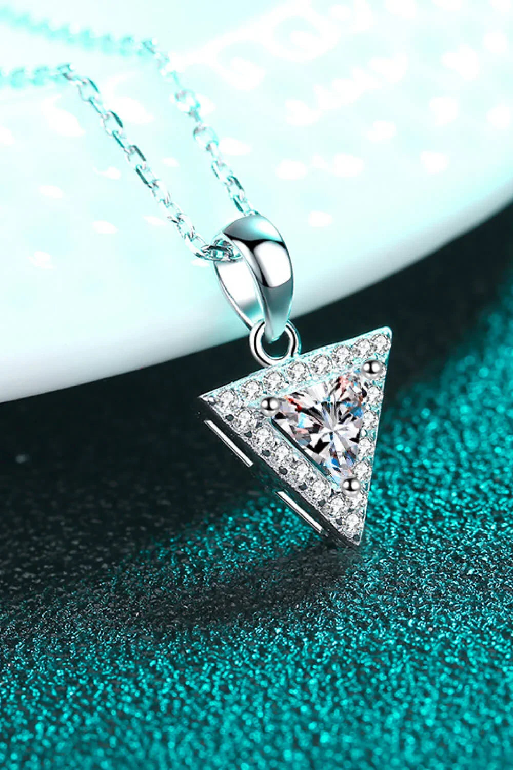 Minimalist Sterling Triangle Moissanite Pendant - Southern Shores Clothing