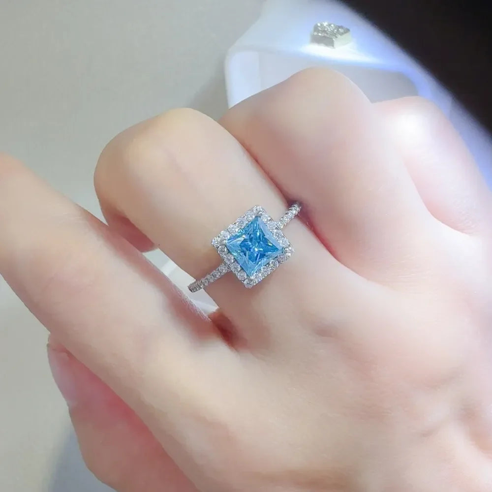 2 Carat Moissanite Square Ring In 925 Sterling Silver - Southern Shores Clothing