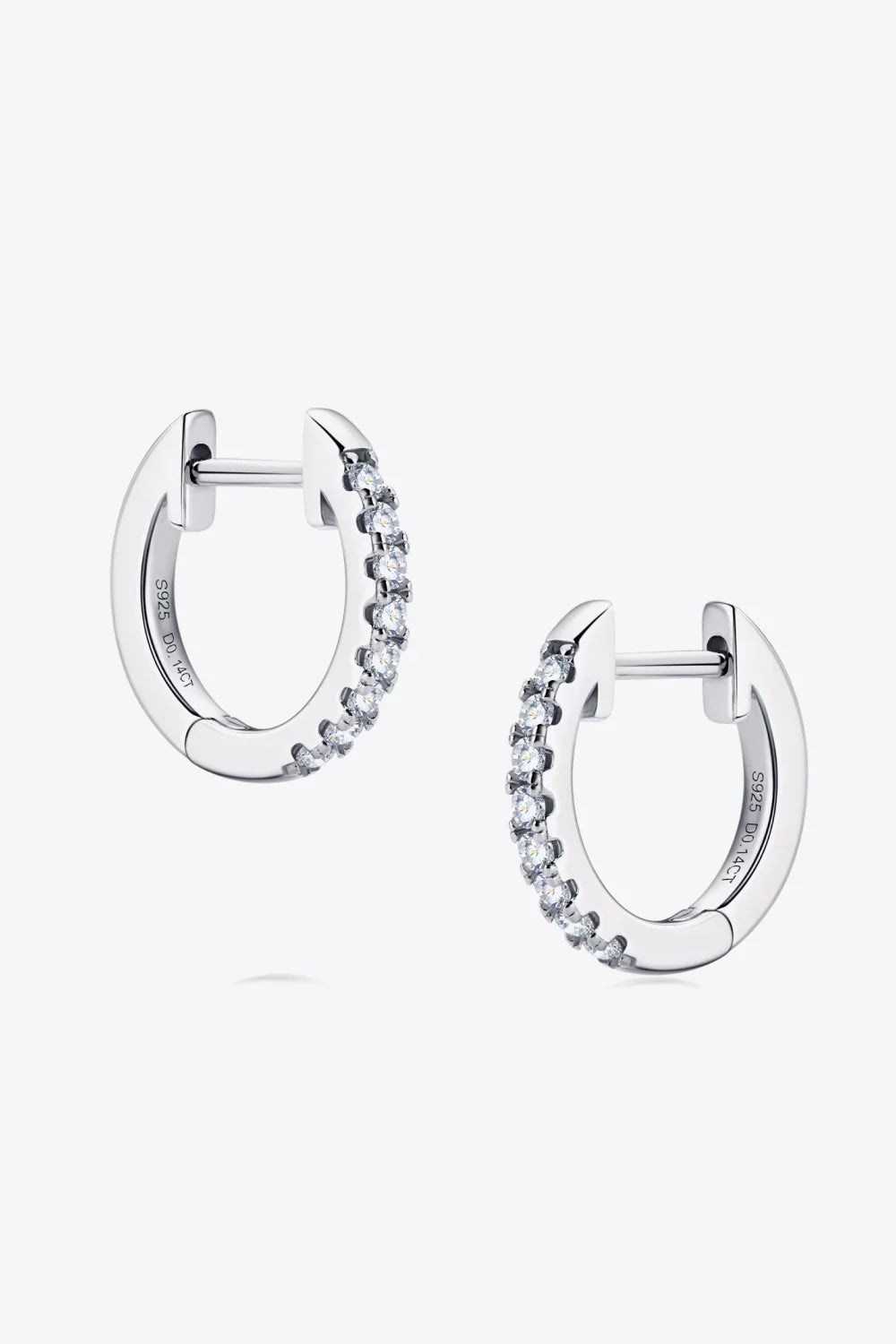 Minimalist Moissanite Sterling Silver Huggie Earrings - Southern Shores Clothing