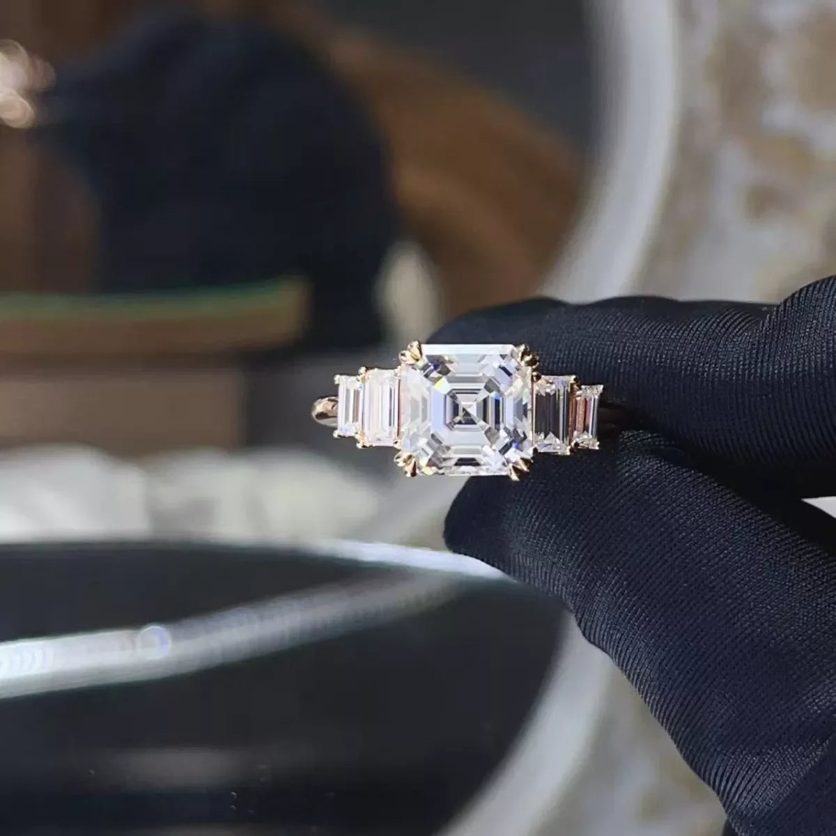 3 Carat Moissanite 925 Silver Ring Rose Gold Plating - Southern Shores Clothing
