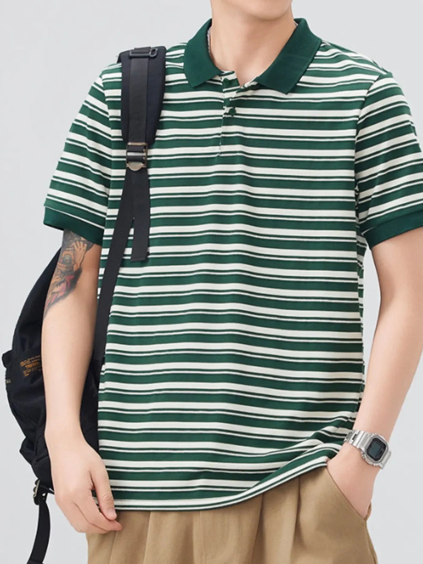 Plus Size Cotton Blend Button Detail Polo - Southern Shores Clothing