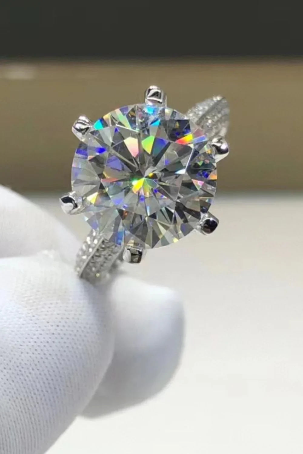 5 Carat Minimalist Moissanite 6-Prong Ring - Southern Shores Clothing