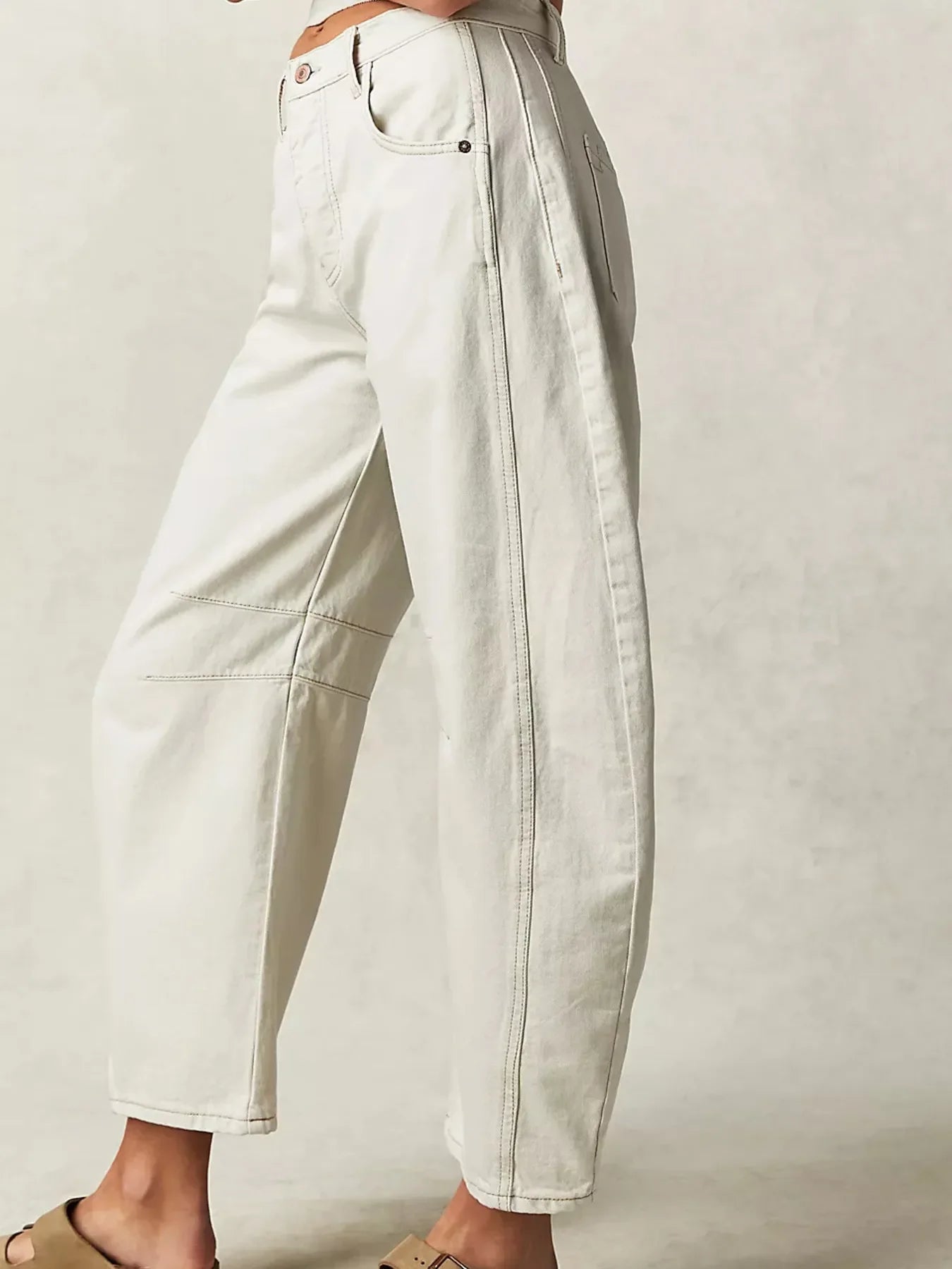 Coastal Inspired Wide Leg Denim Jeans Relaxed Fit