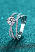1 Carat Moissanite Crisscross Ring In Sterling Silver - Southern Shores Clothing