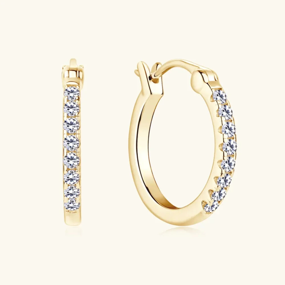 Sterling Silver Moissanite Huggie Earrings - Southern Shores Clothing