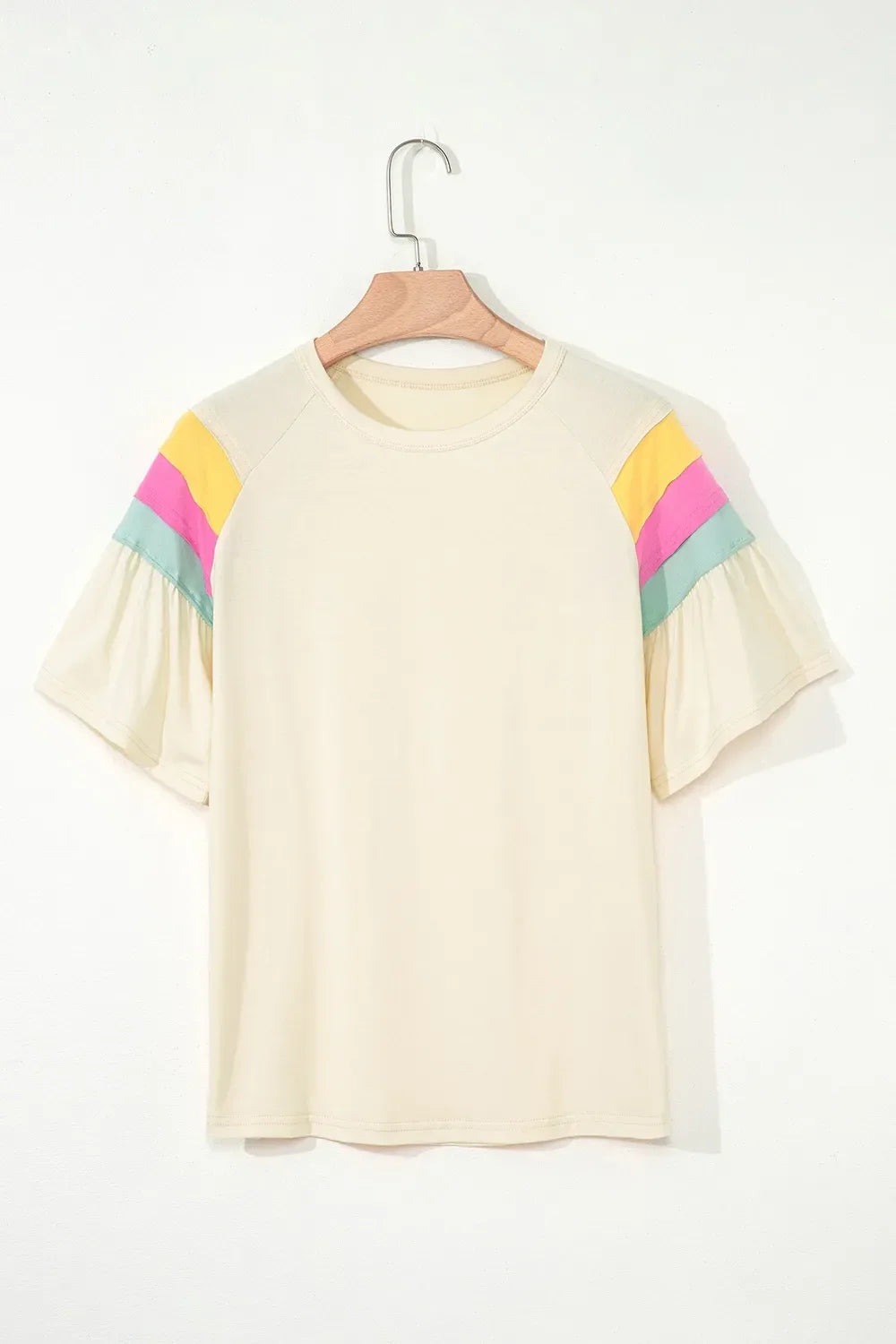 Color Block Stitched Sleeve Loose T Shirt - Southern Shores Clothing