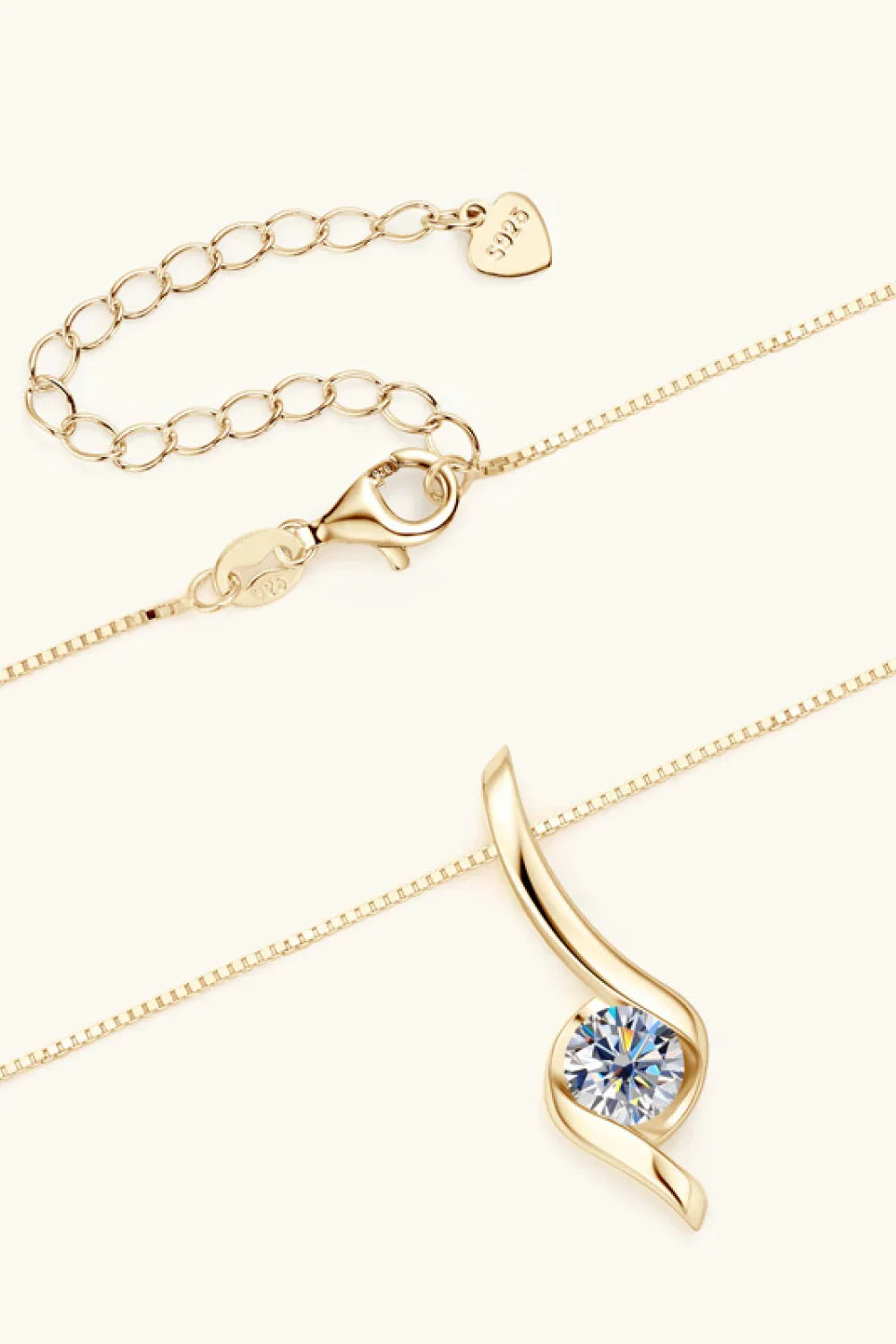 Minimalist 1 Carat Moissanite Sterling Silver Necklace