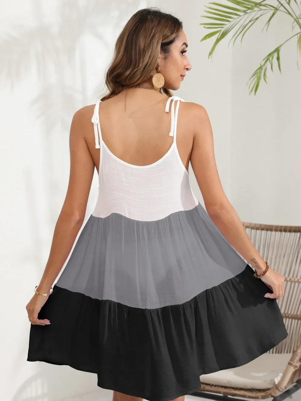 Spaghetti Strap Block Cover-Up for Beachwear - Southern Shores Clothing