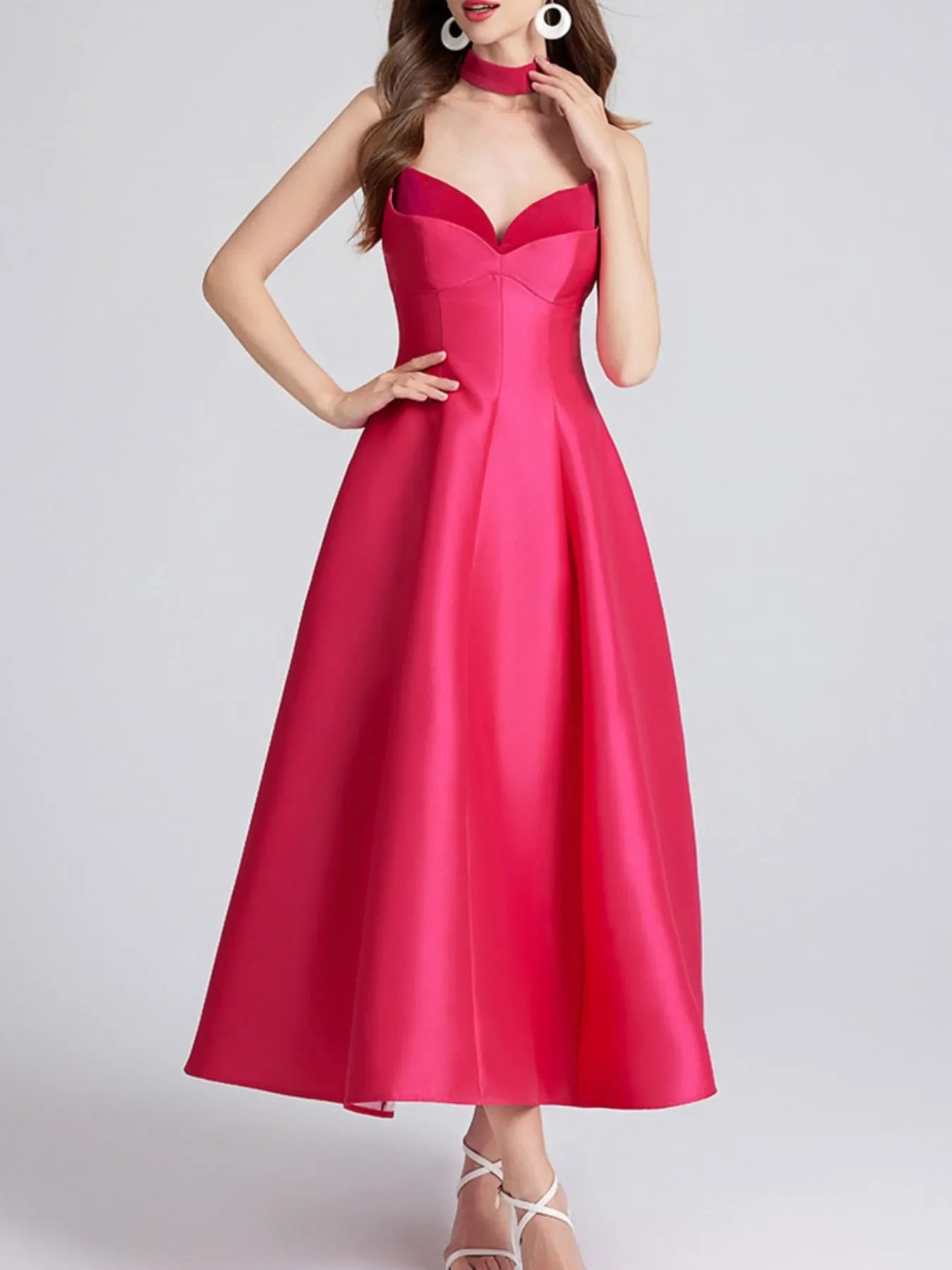 Sweetheart Spaghetti Strap Midi Mariner Dress Collar - Southern Shores Clothing