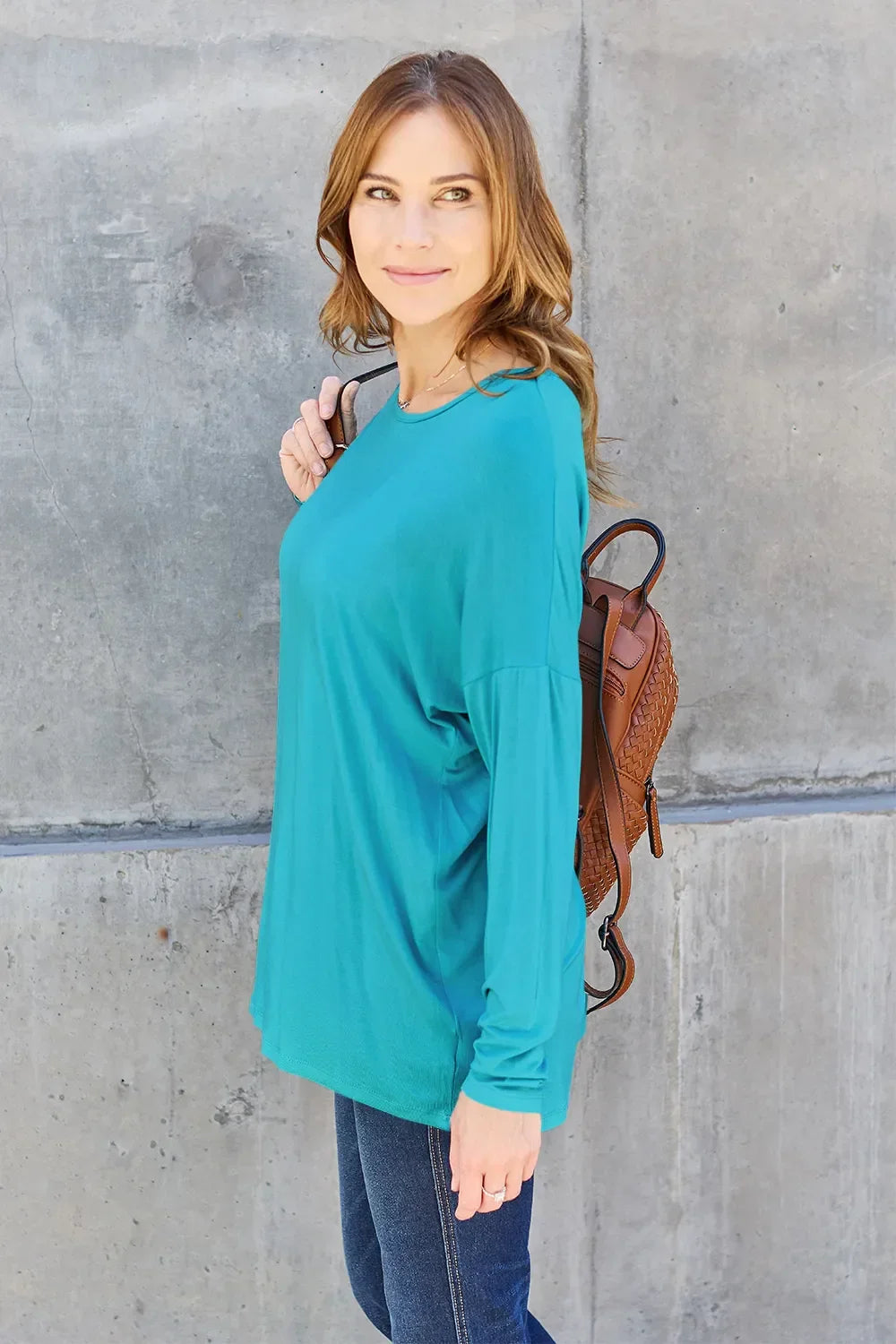 Round Neck T Shirt With Dropped Shoulder - Southern Shores Clothing