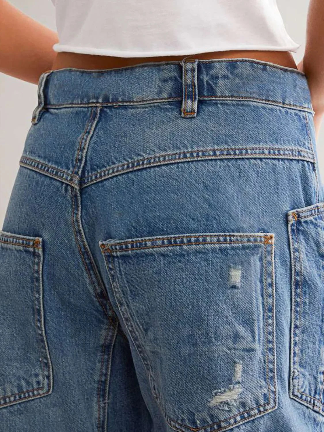 Coastal Distressed Denim Jeans With Pockets - Southern Shores Clothing
