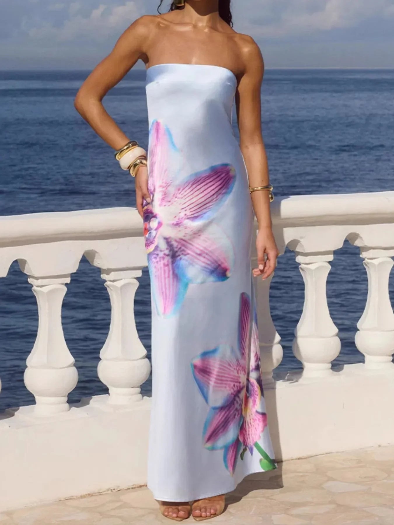 Printed Tube Maxi Magnolia Dress Sundress - Southern Shores Clothing