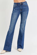 Distressed Mid Rise Flare Jeans Plus Size Denim - Southern Shores Clothing