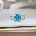 3 Carat Moissanite Oval Ring In Sterling Silver With Side Stones - Southern Shores Clothing