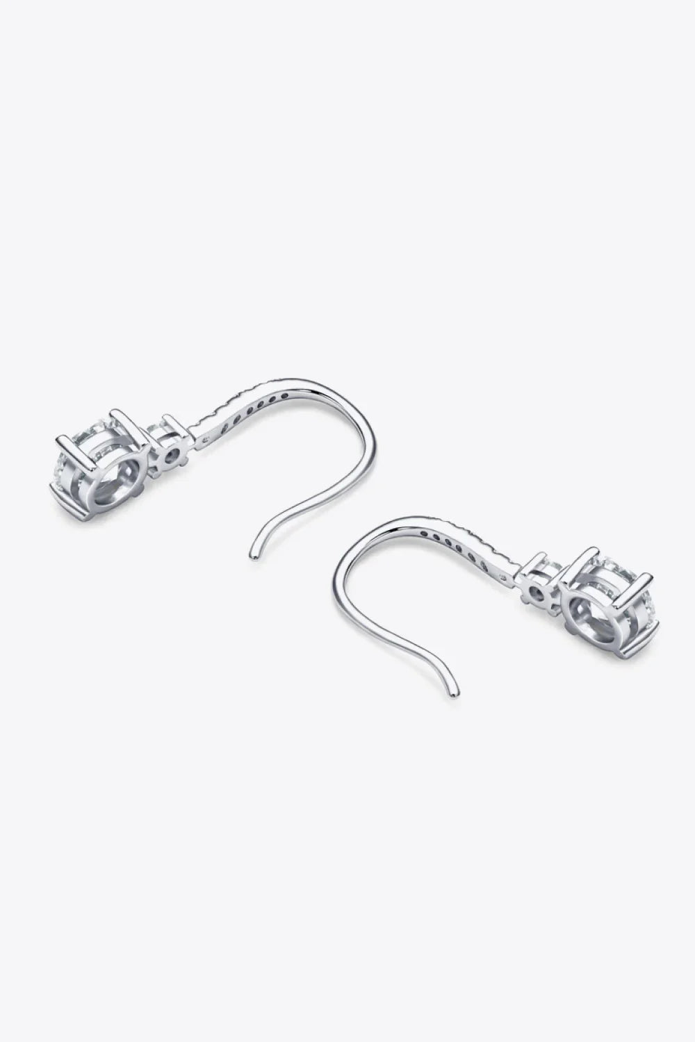 Moissanite Sterling Silver Drop Earrings Lever Back - Southern Shores Clothing