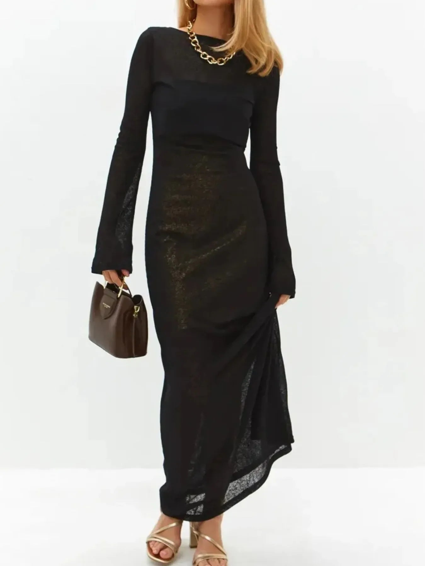 Backless Long Sleeve Maxi Cover-Up For Beach Days - Southern Shores Clothing