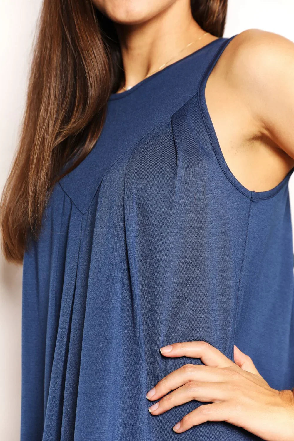 Lightweight Round Neck Sleeveless Mini Dress - Southern Shores Clothing