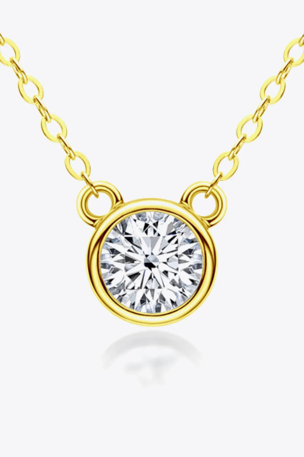 1 Ct Moissanite Sterling Silver Round Pendant Necklace - Southern Shores Clothing