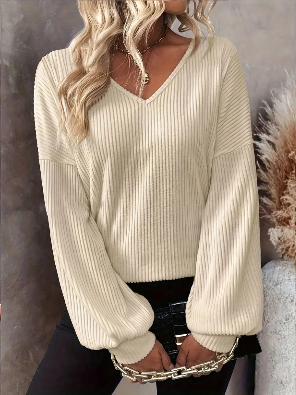 V Neck Bow Back T Shirt With Drop Shoulder Relaxed Fit - Southern Shores Clothing