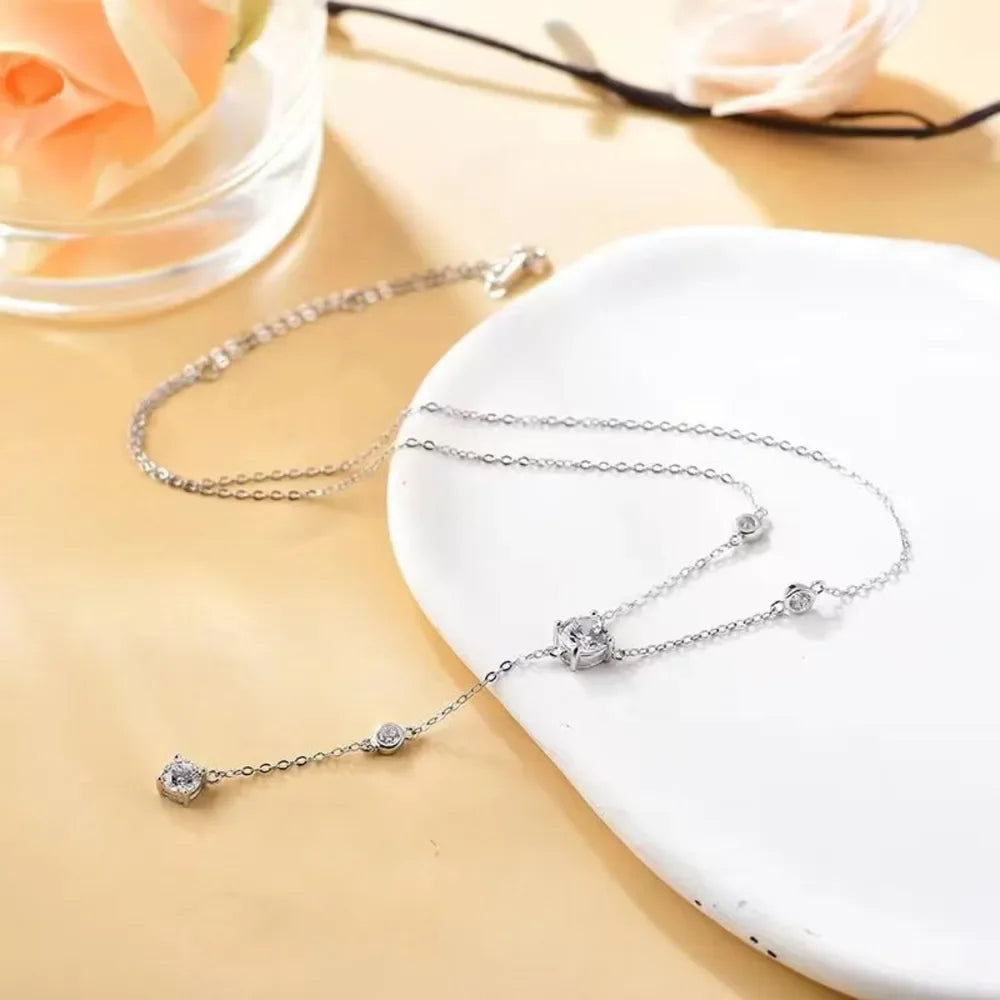1.5 Carat Moissanite Sterling Silver Necklace Brilliance - Southern Shores Clothing