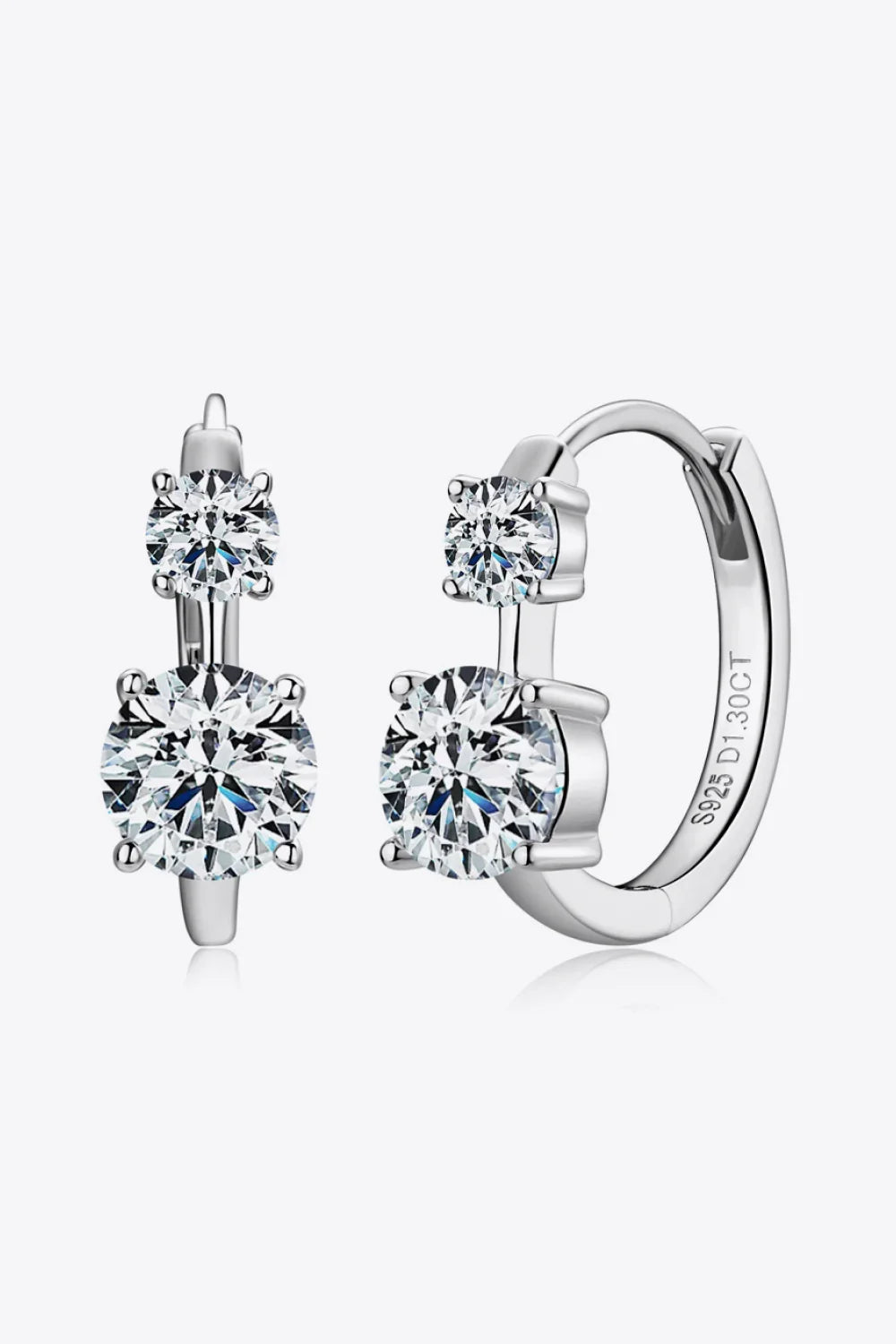 1.3 Carat Moissanite Sterling Silver Earrings