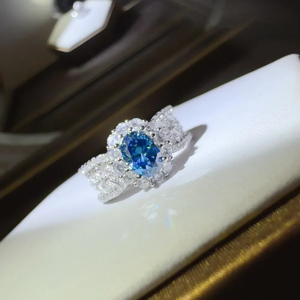 1 Carat Moissanite Zircon Sterling Silver Ring - Southern Shores Clothing