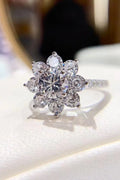 Moissanite Flower Ring in 925 Sterling Silver - Southern Shores Clothing