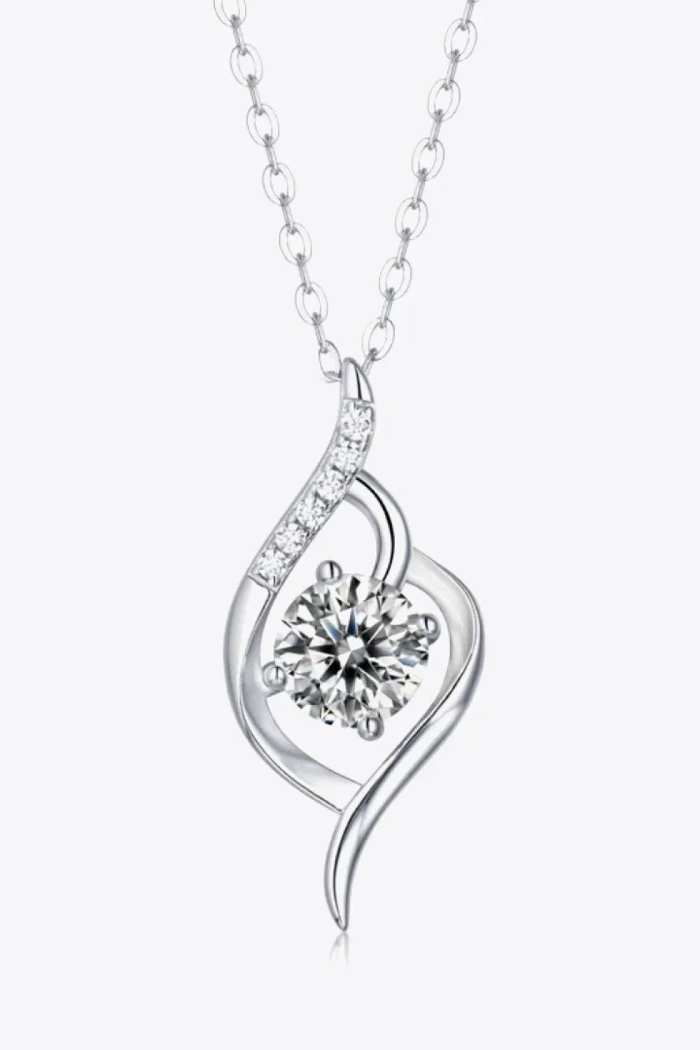 Platinum-Plated 1 Carat Moissanite Necklace - Southern Shores Clothing