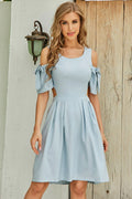 Casual Cutout Tied Cold-Shoulder Knee-Length Dress - Southern Shores Clothing