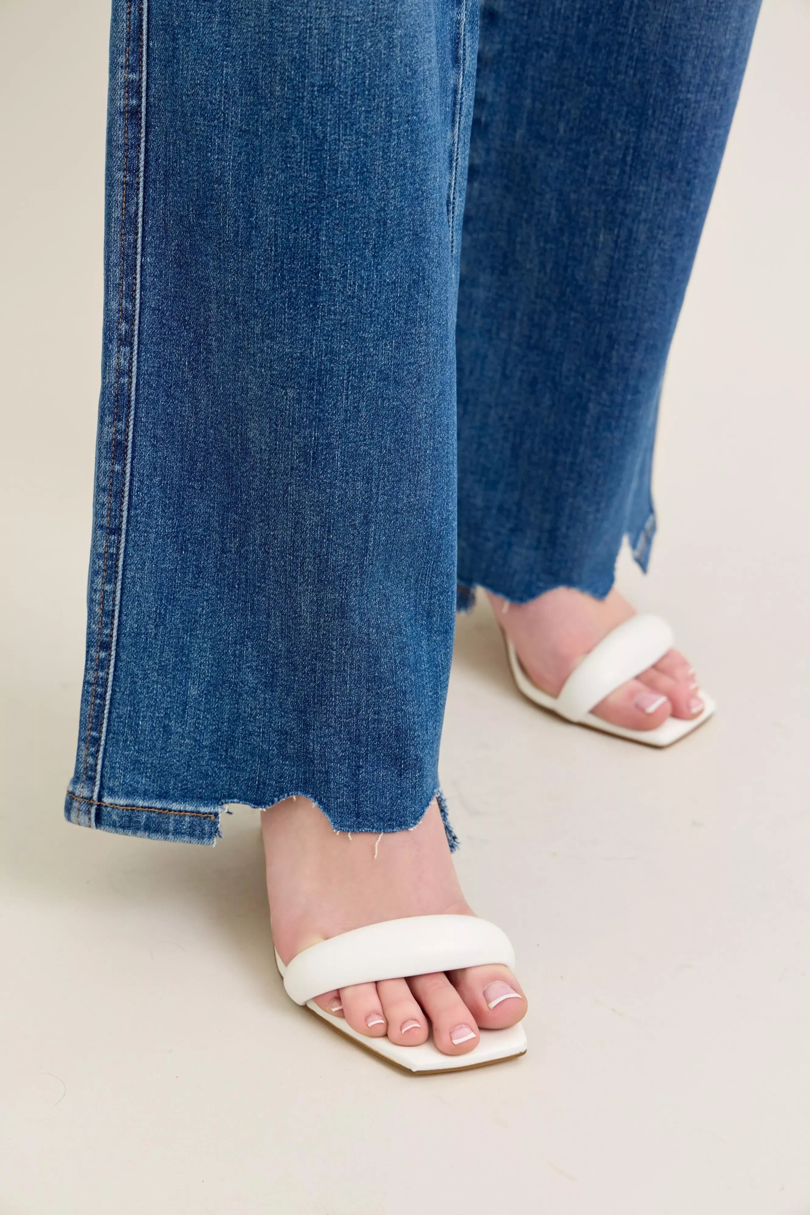 High Waist Tummy Control Wide Leg Jeans Plus Size Denim - Southern Shores Clothing