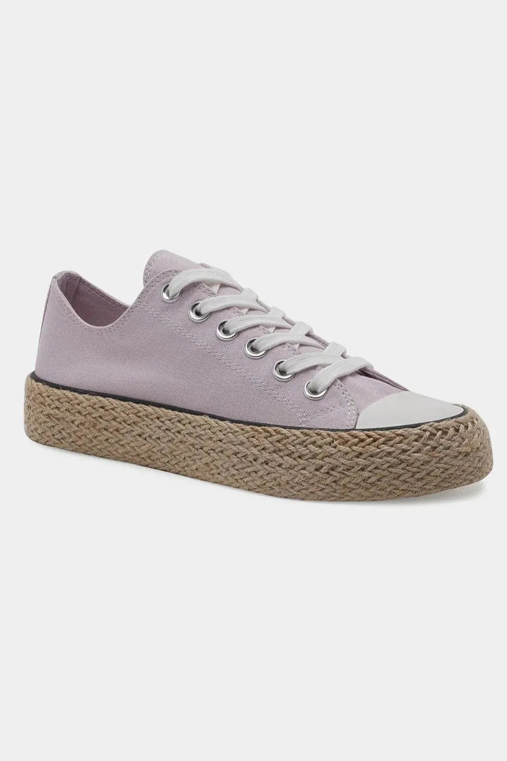 Casual Lace-Up Woven Espadrille Sole Sneakers