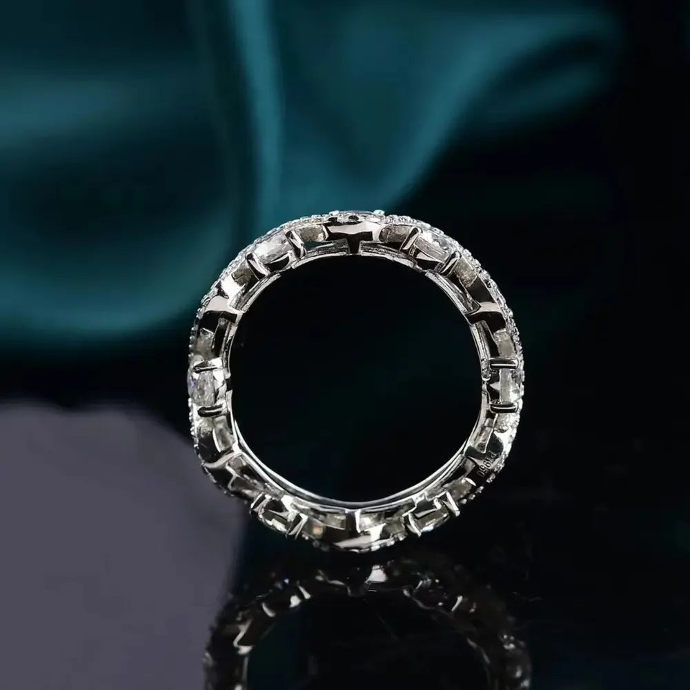 Platinum-Plated Moissanite Sterling Silver Ring - Southern Shores Clothing