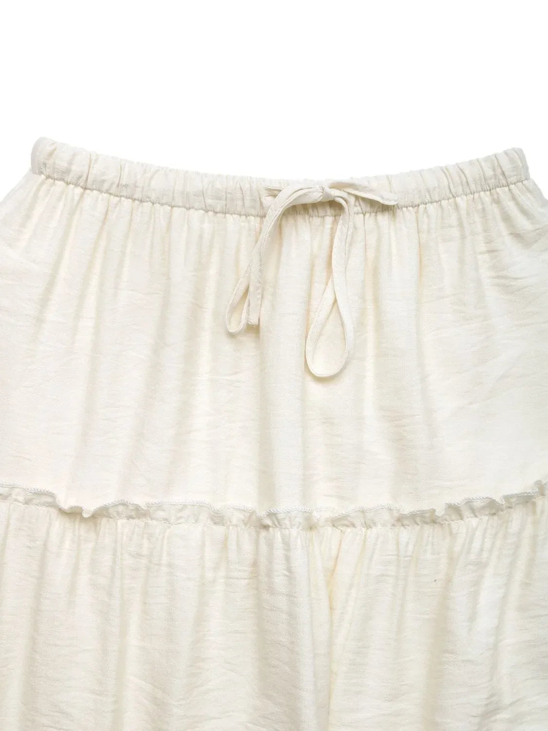 Drawstring Frill Tiered Skirt With Adjustable Waist - Southern Shores Clothing