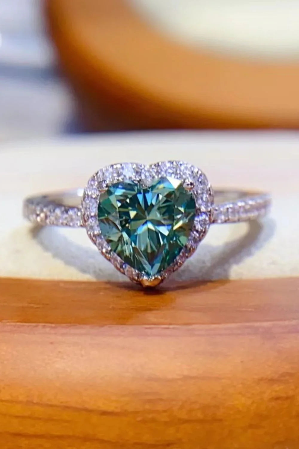 1 Carat Moissanite Heart Ring With Sterling Silver Plating - Southern Shores Clothing