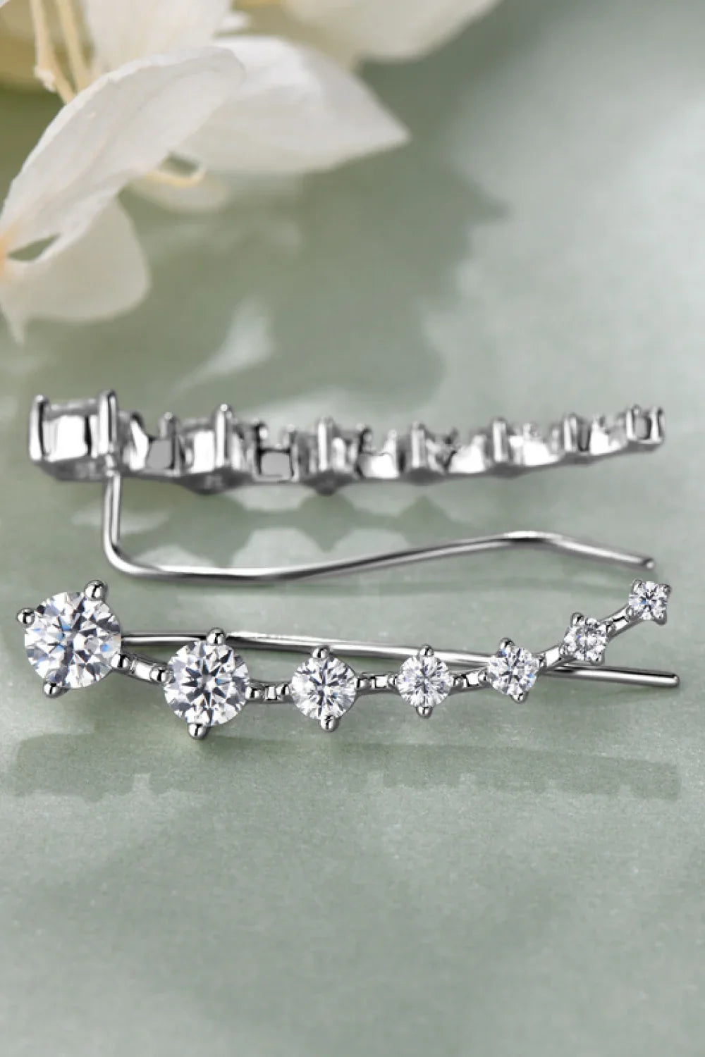 1.9 Ct Moissanite Platinum-Plated Sterling Silver Earrings - Southern Shores Clothing