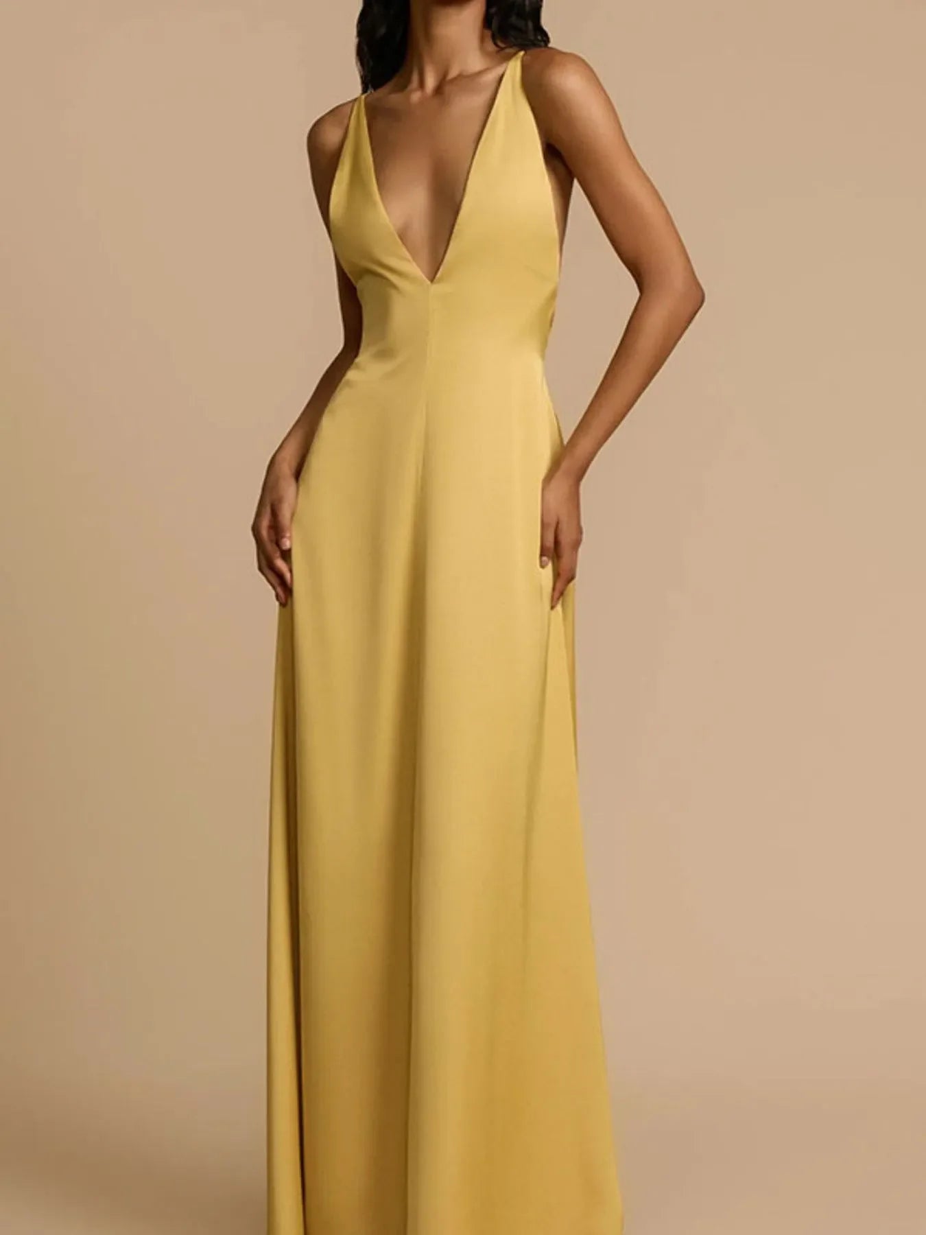 Deep V-Neck Maxi Dress for Coastal Summer - Southern Shores Clothing