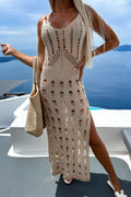 Lightweight Openwork Slit Swimwear Cover Up Beachside - Southern Shores Clothing