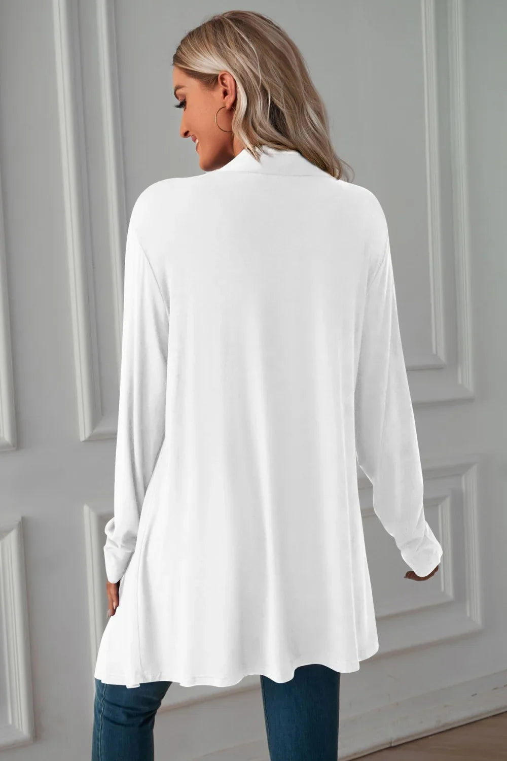 Open Front Long Sleeve Cardigan Solid Knit Casual - Southern Shores Clothing
