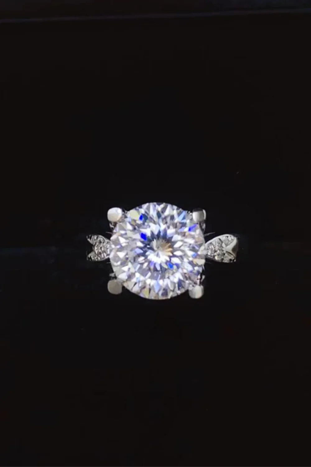 2 Carat Moissanite Platinum-Plated Sterling Silver Ring - Southern Shores Clothing