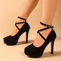 Elegant Ankle Strap High Heel Pumps Dressy