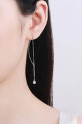 Minimalist Moissanite Sterling Silver Threader Earrings - Southern Shores Clothing