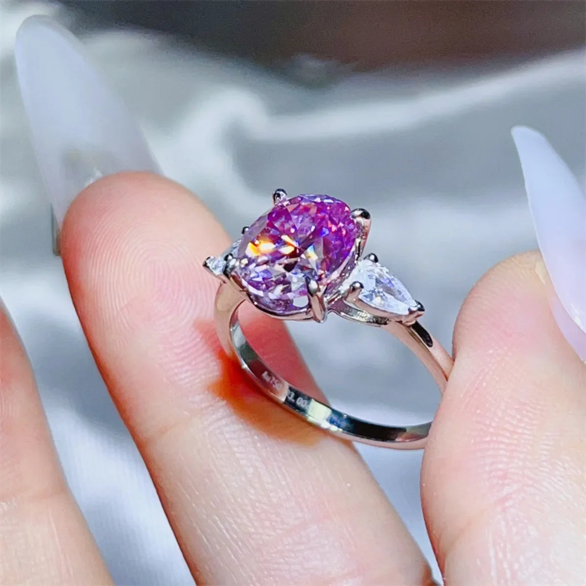 3 Carat Moissanite Ring In Sterling Silver - Southern Shores Clothing
