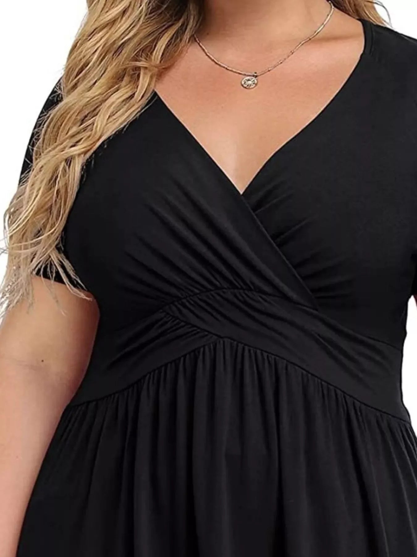 Plus Size Stretch Surplice Short Sleeve T Shirt - Southern Shores Clothing