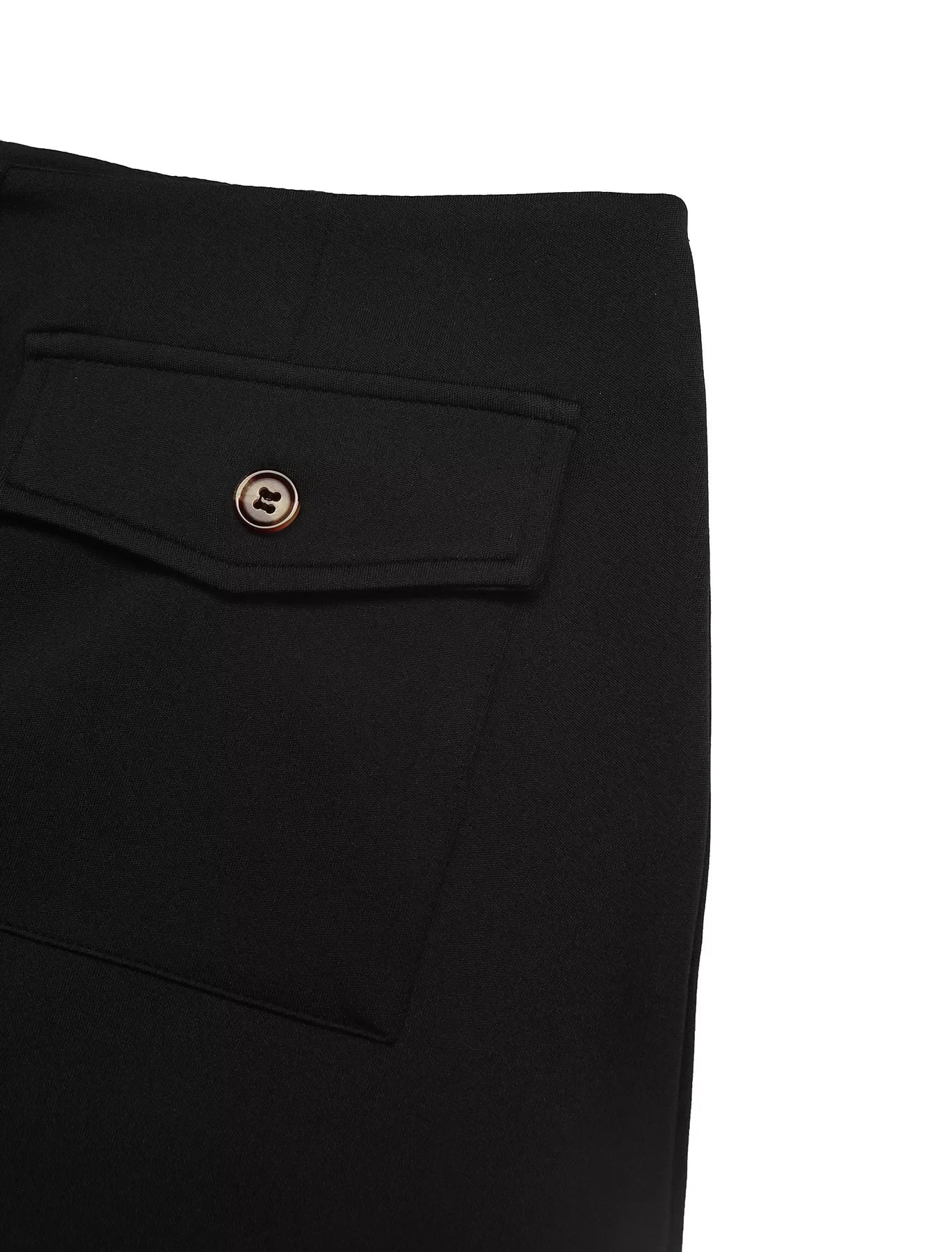 Button-Front Pocketed Midi Skirt With Breathable Fabric - Southern Shores Clothing
